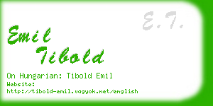 emil tibold business card